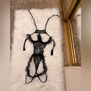 Elegant Black Lace Bodysuit